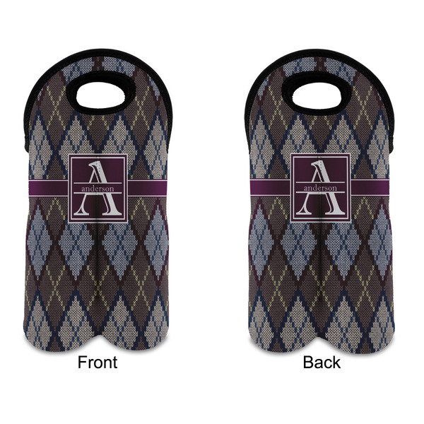 Knit Argyle Double Wine Tote - APPROVAL (new)