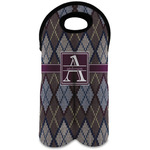 Knit Argyle Wine Tote Bag (2 Bottles) (Personalized)
