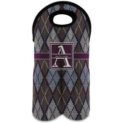 Knit Argyle Wine Tote Bag (2 Bottles) (Personalized)