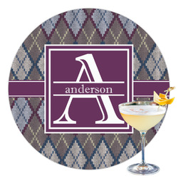 Knit Argyle Printed Drink Topper - 3.5" (Personalized)