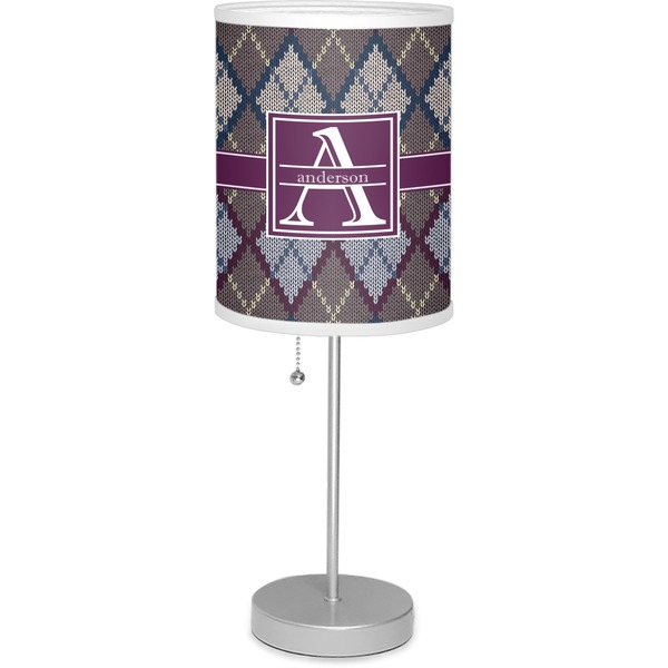 Custom Knit Argyle 7" Drum Lamp with Shade (Personalized)