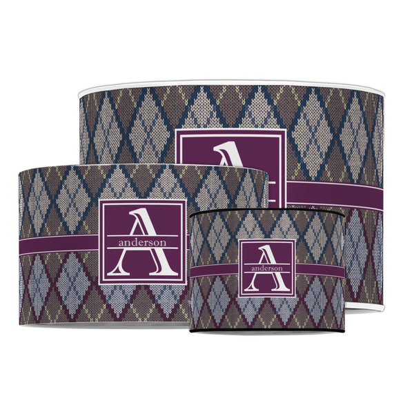 Knit Argyle Drum Lampshades - MAIN