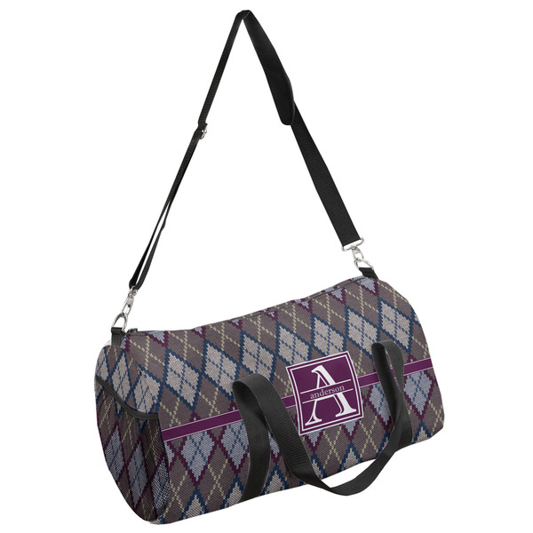 Custom Knit Argyle Duffel Bag - Large (Personalized)