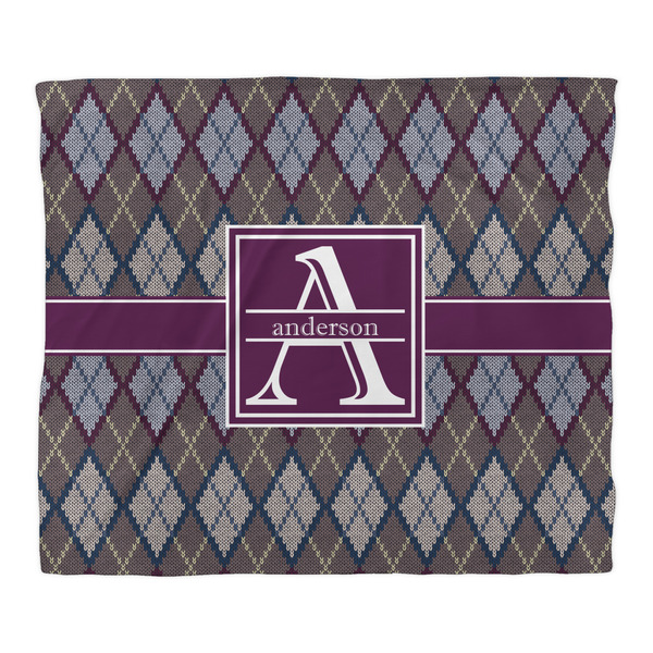 Knit Argyle Duvet Cover - King - Front