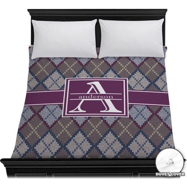 Custom Knit Argyle Duvet Cover - Full / Queen (Personalized)