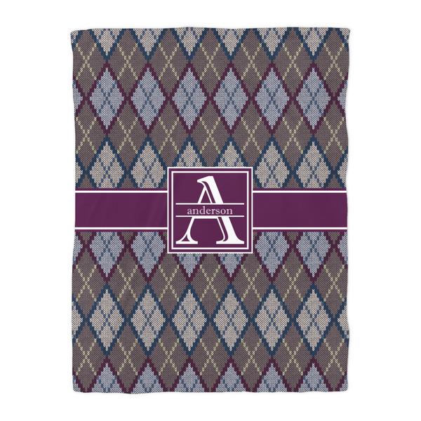 Knit Argyle Duvet Cover - Twin - Front