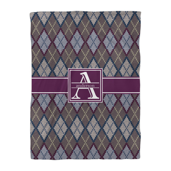 Knit Argyle Duvet Cover - Twin XL - Front