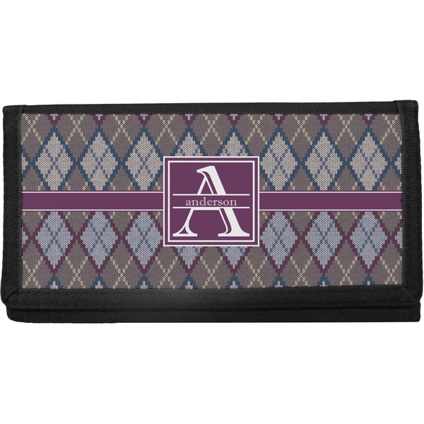 Custom Knit Argyle Canvas Checkbook Cover (Personalized)
