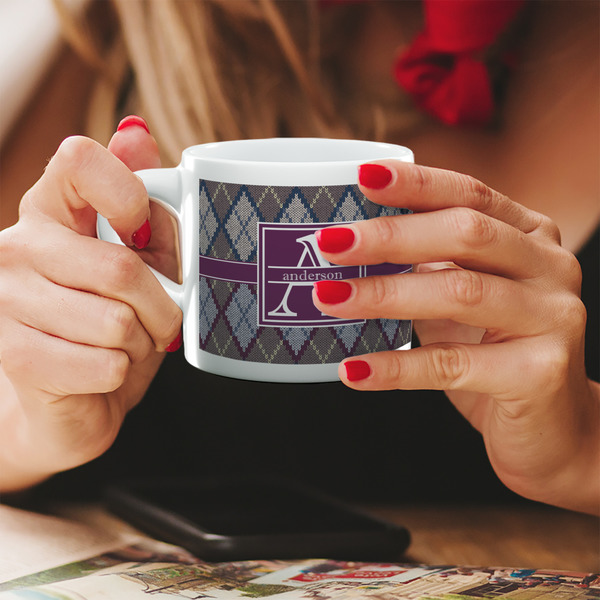 Custom Knit Argyle Double Shot Espresso Cup - Single (Personalized)