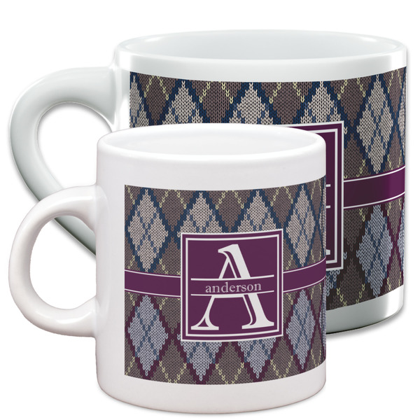 Knit Argyle Espresso Mugs - Main Parent