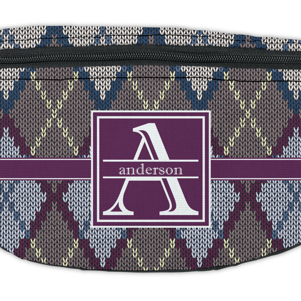 Knit Argyle Fanny Pack - Closeup