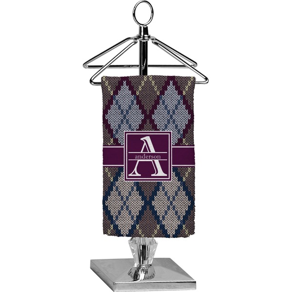 Custom Knit Argyle Finger Tip Towel - Full Print (Personalized)
