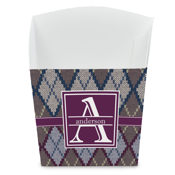 Custom Knit Argyle French Fry Favor Boxes (Personalized)