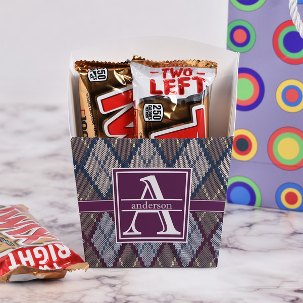 Knit Argyle French Fry Favor Box - w/ Treats View