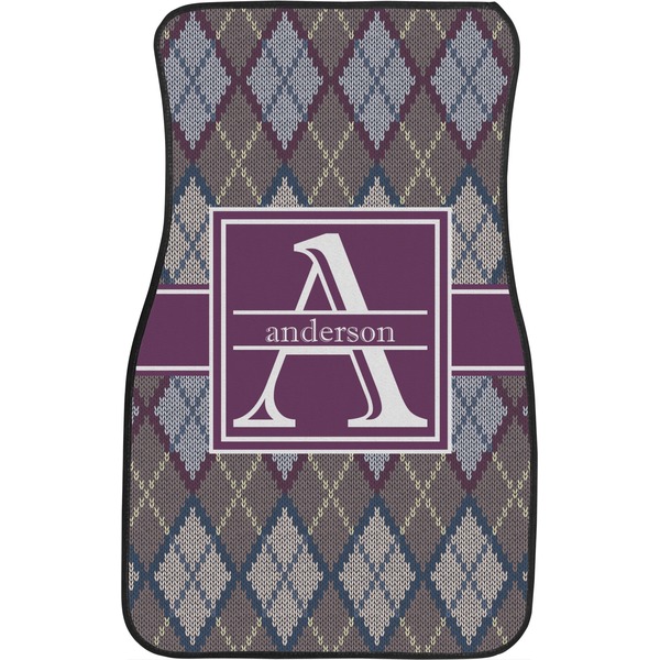 Knit Argyle Front Seat Car Mat