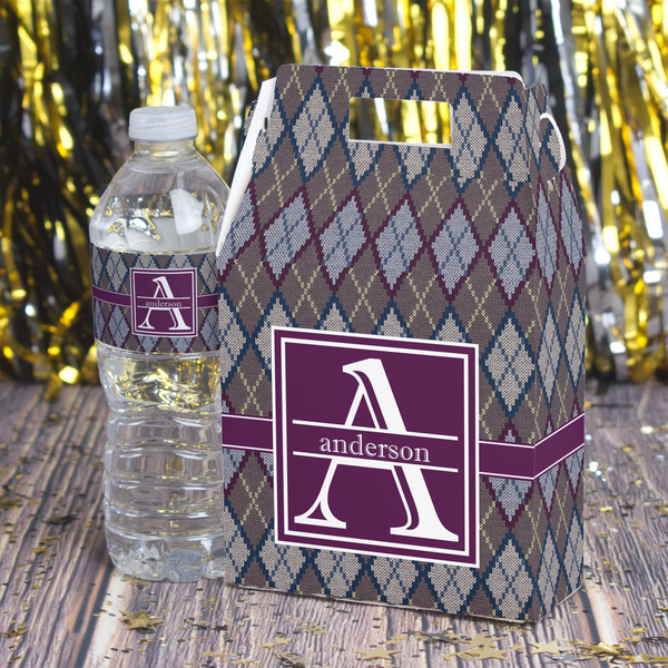 Knit Argyle Gable Favor Box - In Context