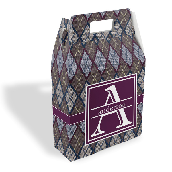 Custom Knit Argyle Gable Favor Box (Personalized)