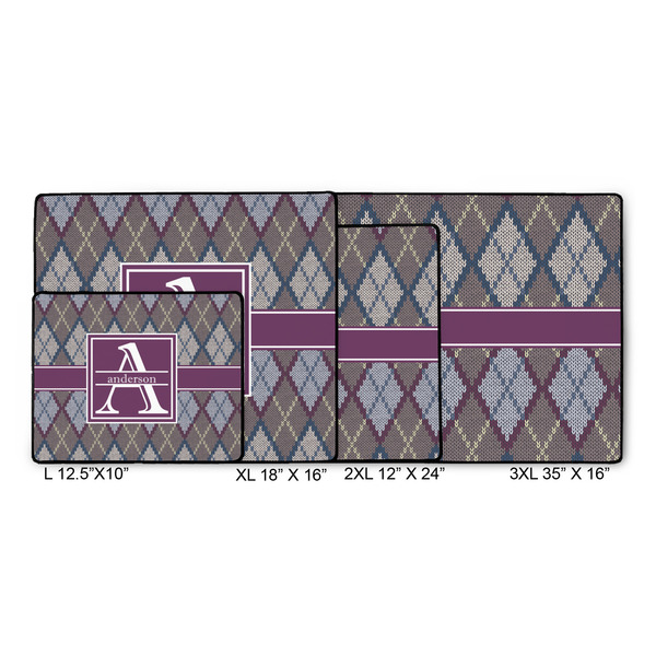 Knit Argyle Gaming Mats - SIZE CHART