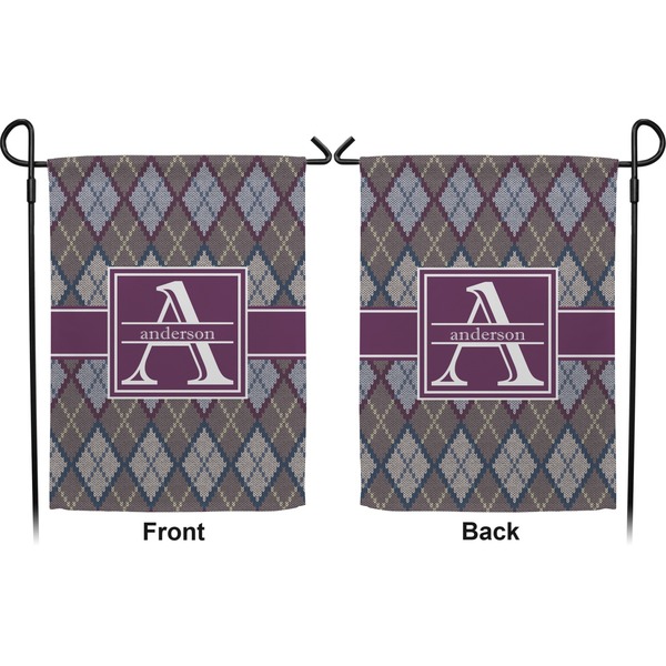 Knit Argyle Garden Flag - Double Sided Front and Back