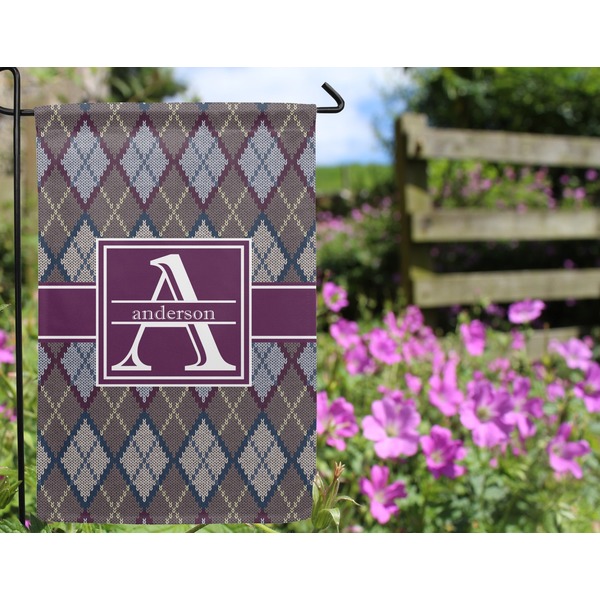 Knit Argyle Garden Flag - Outside In Flowers