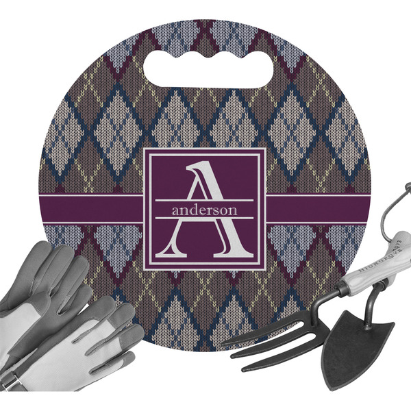 Custom Knit Argyle Gardening Knee Cushion (Personalized)