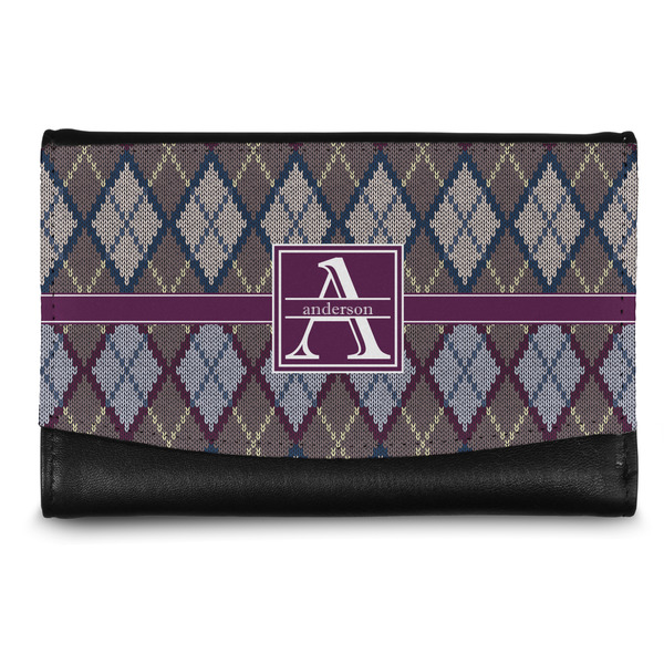 Custom Knit Argyle Genuine Leather Women's Wallet - Small (Personalized)