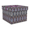 Knit Argyle Gift Boxes with Lid - Canvas Wrapped - Large - Front/Main