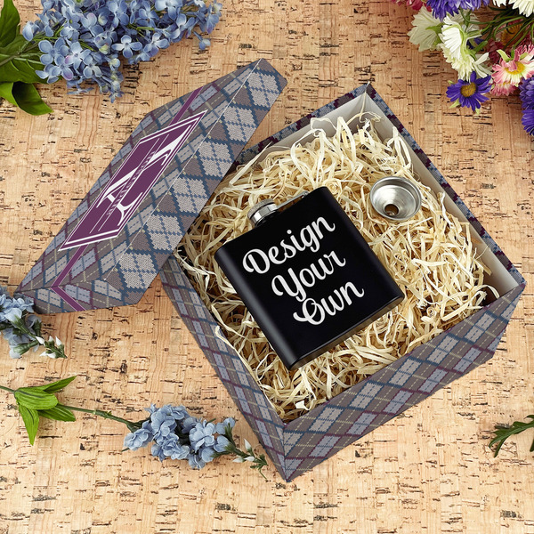 Knit Argyle Gift Boxes with Lid - Canvas Wrapped - Large - In Context