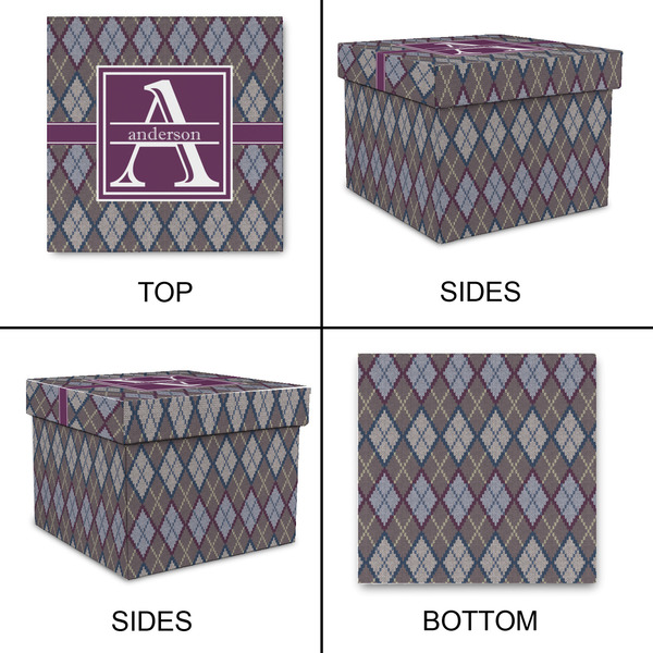 Knit Argyle Gift Boxes with Lid - Canvas Wrapped - X-Large - Approval