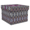 Knit Argyle Gift Boxes with Lid - Canvas Wrapped - X-Large - Front/Main