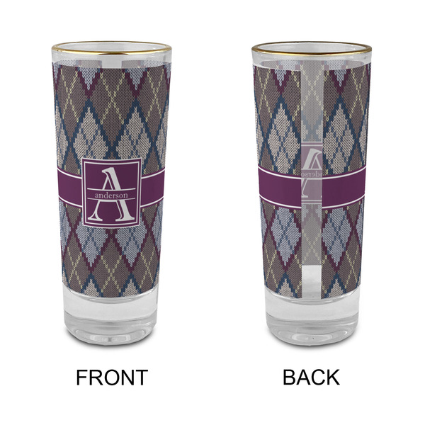 Knit Argyle Glass Shot Glass - 2 oz - Single - APPROVAL