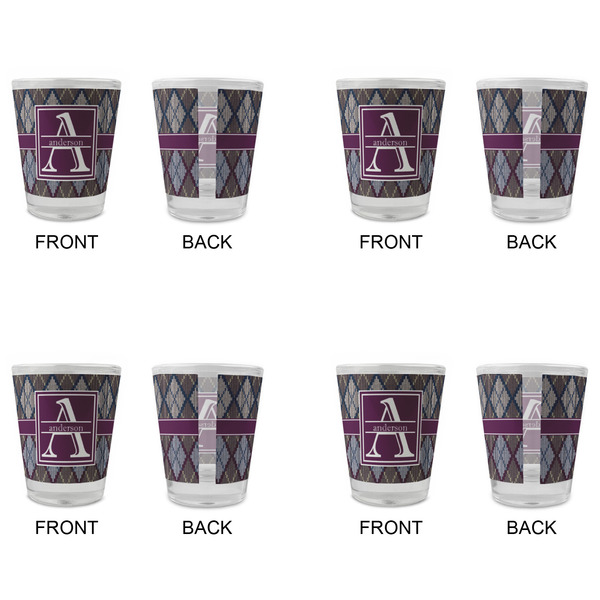Knit Argyle Glass Shot Glass - Standard - Set of 4 - APPROVAL