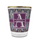 Knit Argyle Glass Shot Glass - 1.5 oz - with Gold Rim - Single (Personalized)