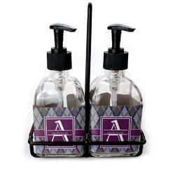 Knit Argyle Glass Soap & Lotion Bottle Set (Personalized)