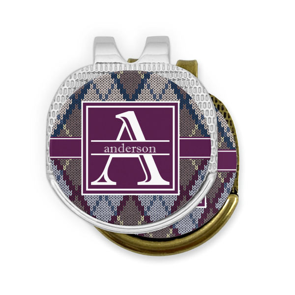 Knit Argyle Golf Ball Marker Hat Clip - PARENT/MAIN