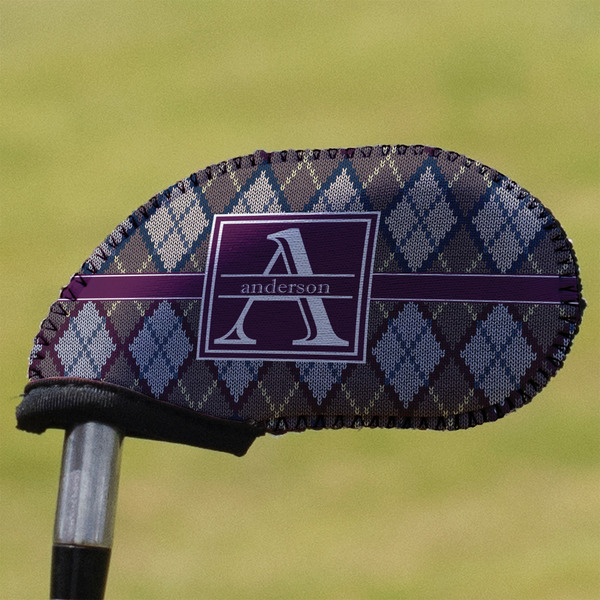 Custom Knit Argyle Golf Club Iron Cover (Personalized)