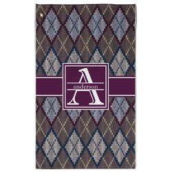 Knit Argyle Golf Towel - Poly-Cotton Blend - Large w/ Name and Initial