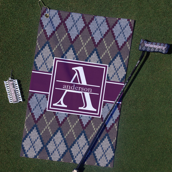 Custom Knit Argyle Golf Towel Gift Set (Personalized)