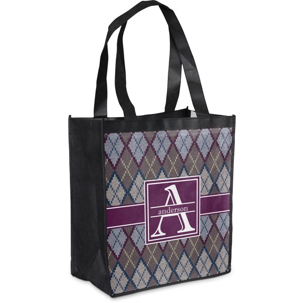 Custom Knit Argyle Grocery Bag (Personalized)
