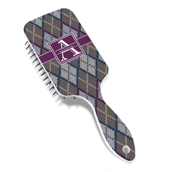 Knit Argyle Hair Brush - Angle View