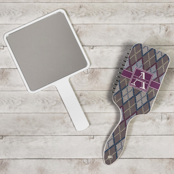 Knit Argyle Hair Brush - In Context