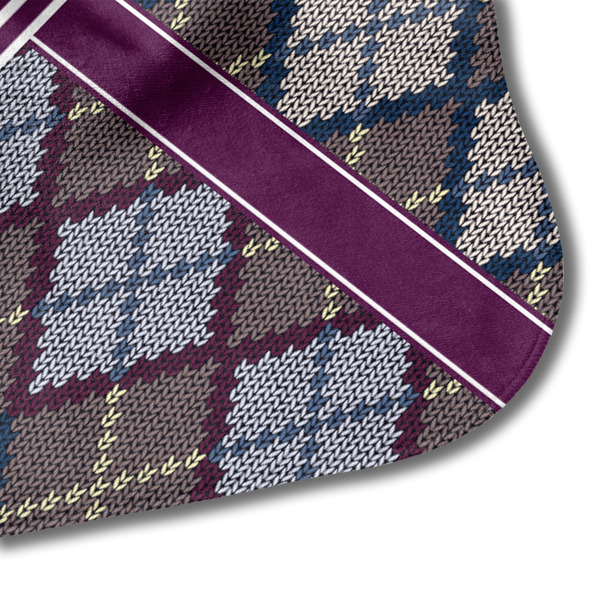 Knit Argyle Hooded Baby Towel- Detail Corner