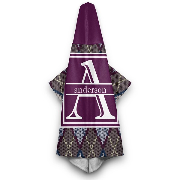 Knit Argyle Hooded Towel - Hanging