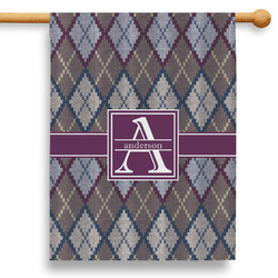 Knit Argyle 28" House Flag - Double Sided (Personalized)