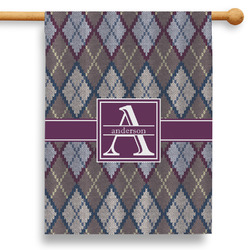 Knit Argyle 28" House Flag - Single Sided (Personalized)