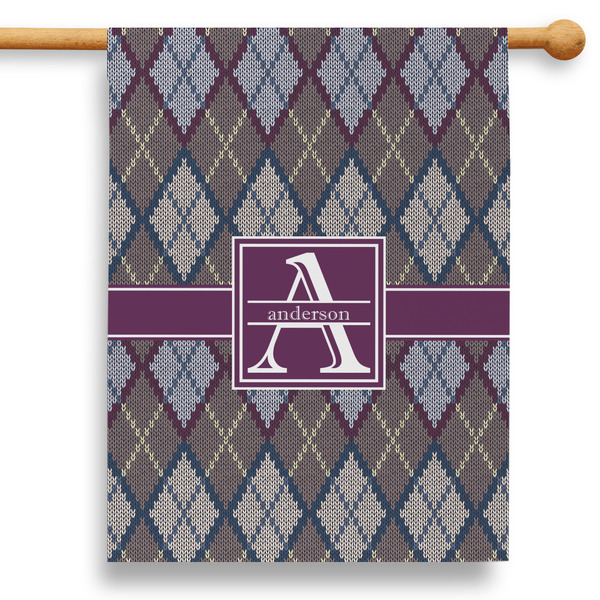 Custom Knit Argyle 28" House Flag - Double Sided (Personalized)