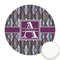 Knit Argyle Printed Cookie Topper - Round (Personalized)