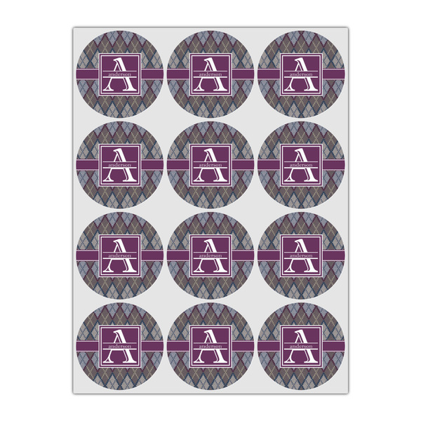 Knit Argyle Icing Circle - Small - Set of 12