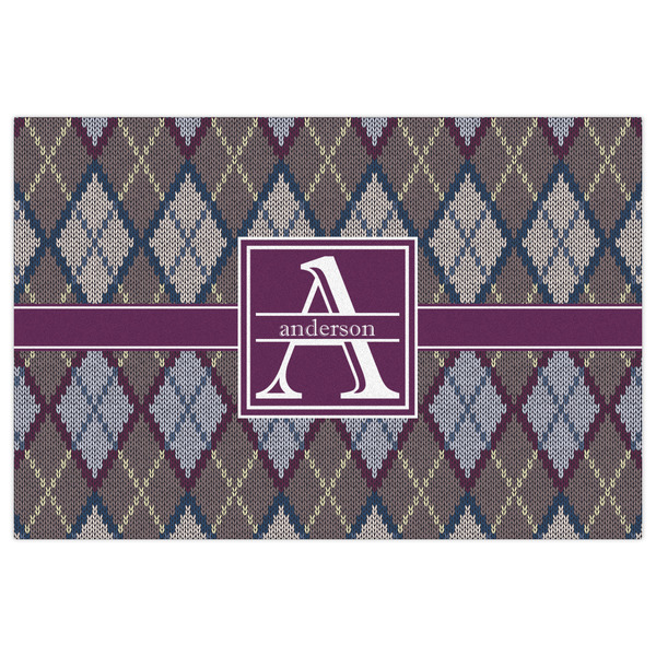Knit Argyle Indoor / Outdoor Rug - 2'x3' - Front Flat