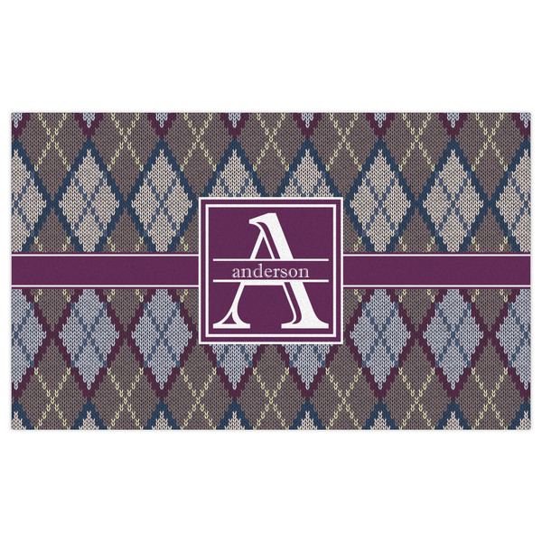 Knit Argyle Indoor / Outdoor Rug - 3'x5' - Front Flat